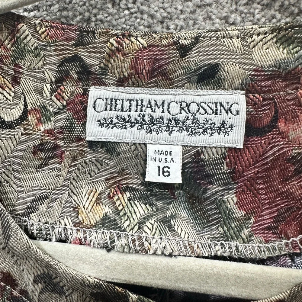 Vintage Cheltham Crossing Lightweight Jacket Womens 16 Floral‎ Button Up Cottage